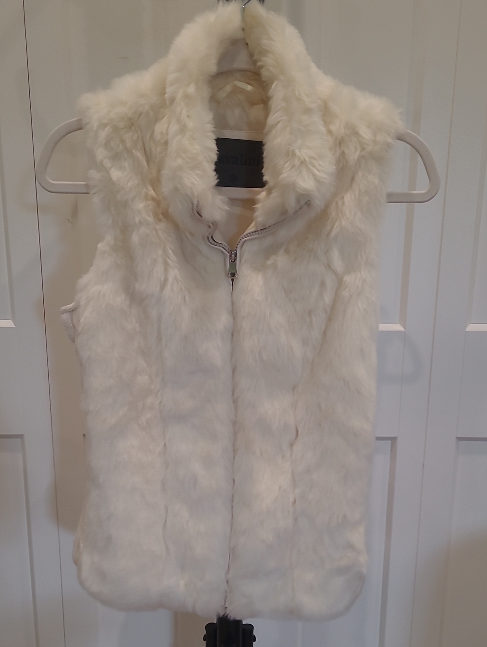 Cavalini Cream Faux Fur Zip Vest